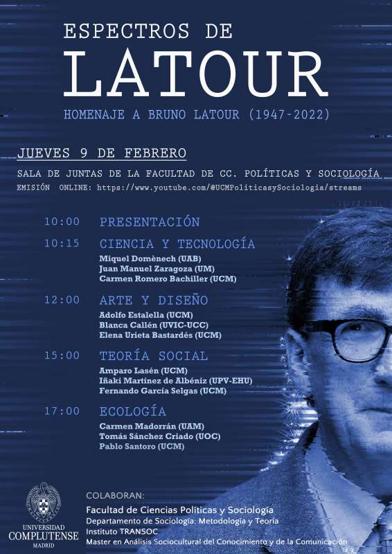 ESPECTROS DE LATOUR  Jornada de homenaje a Bruno Latour (1947-2022)